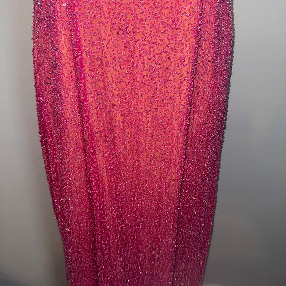 Vintage Je Matadi by Sean Mehta Silk Fully Beaded Gown Halter Maxi Size Medium - Picture 3 of 13